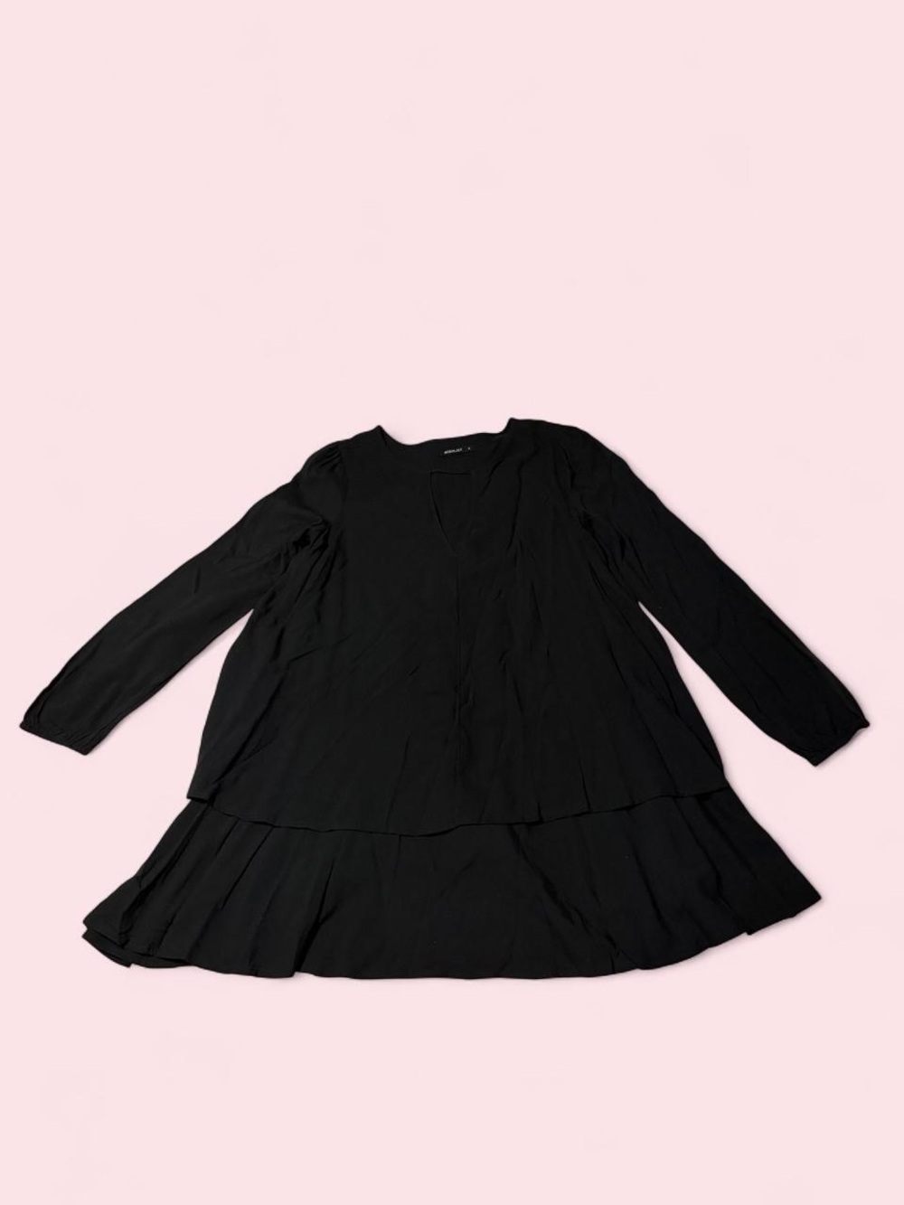 Wishlist Black Layered Long-Sleeve Tunic Dress
